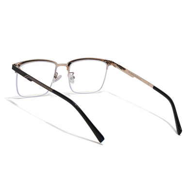 Voyage Golden & Black Half Rim Clip-On Eyeglasses for Men & Women (6305FMG8567)