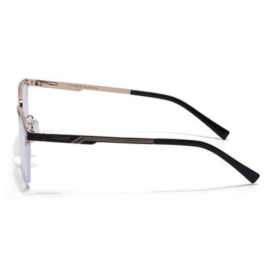 Voyage Golden & Black Half Rim Clip-On Eyeglasses for Men & Women (6305FMG8567)