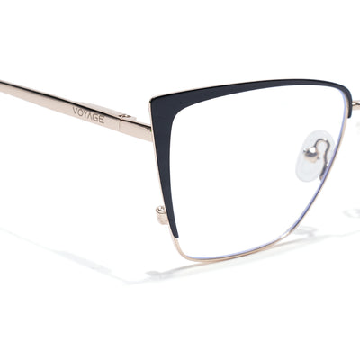 Voyage Golden & Black Cateye Clip-On Eyeglasses for Women (6311FMG8608)