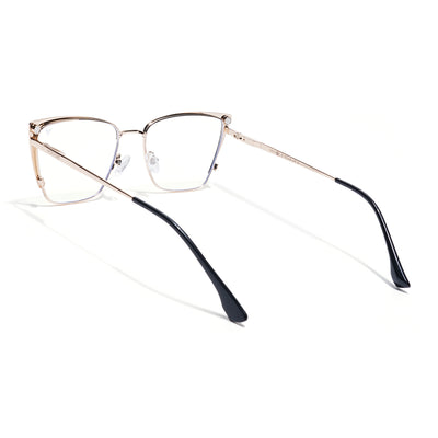 Voyage Golden & Black Cateye Clip-On Eyeglasses for Women (6311FMG8608)