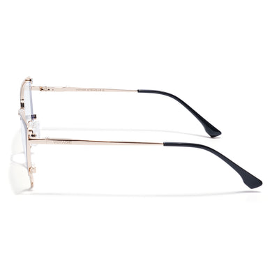 Voyage Golden & Black Cateye Clip-On Eyeglasses for Women (6311FMG8608)