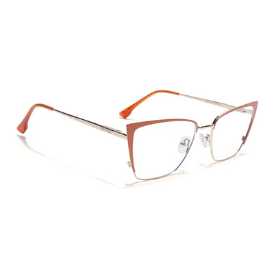 Voyage Golden & Orange Cateye Clip-On Eyeglasses for Women (6311FMG8609)