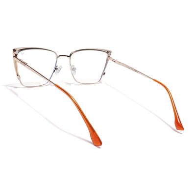 Voyage Golden & Orange Cateye Clip-On Eyeglasses for Women (6311FMG8609)