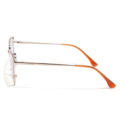 Voyage Golden & Orange Cateye Clip-On Eyeglasses for Women (6311FMG8609)