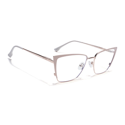 Voyage Golden & Cream Cateye Clip-On Eyeglasses for Women (6311FMG8611)