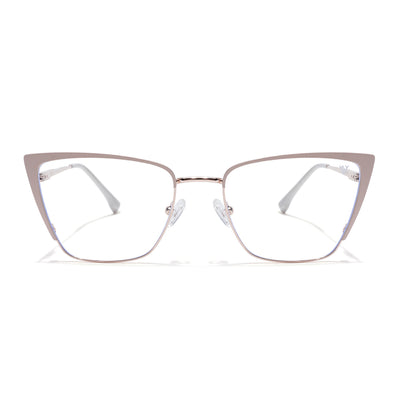 Voyage Golden & Cream Cateye Clip-On Eyeglasses for Women (6311FMG8611)
