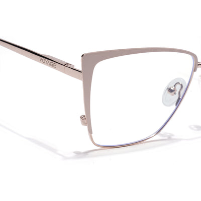 Voyage Golden & Cream Cateye Clip-On Eyeglasses for Women (6311FMG8611)