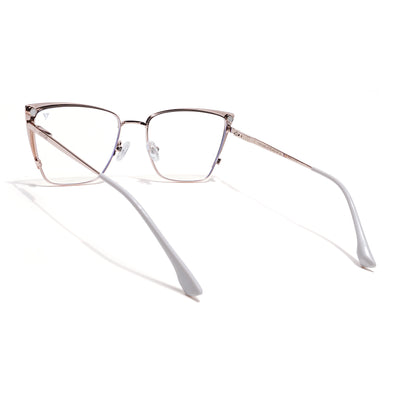 Voyage Golden & Cream Cateye Clip-On Eyeglasses for Women (6311FMG8611)