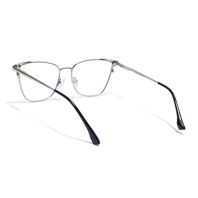 Cleo | Voyage Silver & Black Cateye Clip-On Eyeglasses for Women (6312FMG8574)