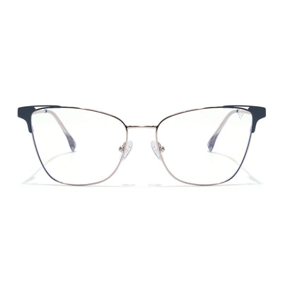 Cleo | Voyage Silver & Grey Cateye Clip-On Eyeglasses for Women (6312FMG8575)