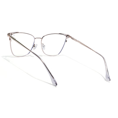 Cleo | Voyage Silver & Grey Cateye Clip-On Eyeglasses for Women (6312FMG8575)