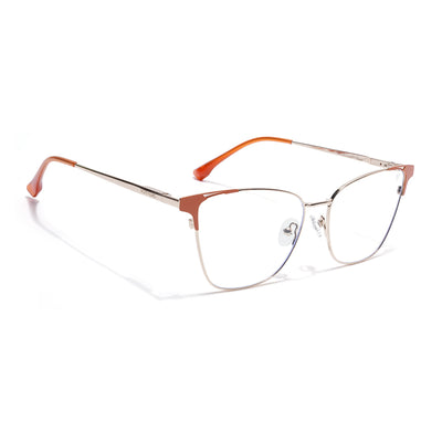 Cleo | Voyage Golden & Orange Cateye Clip-On Eyeglasses for Women (6312FMG8577)