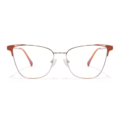 Cleo | Voyage Golden & Orange Cateye Clip-On Eyeglasses for Women (6312FMG8577)
