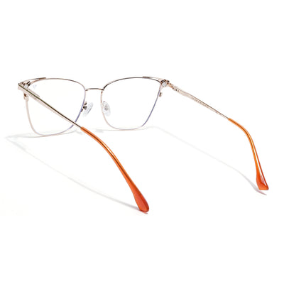 Cleo | Voyage Golden & Orange Cateye Clip-On Eyeglasses for Women (6312FMG8577)