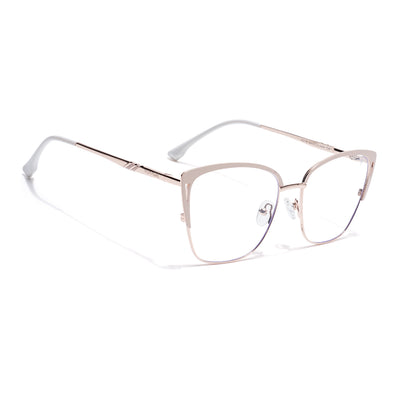 Voyage Golden & Cream Cateye Clip-On Eyeglasses for Women (6316FMG8617)