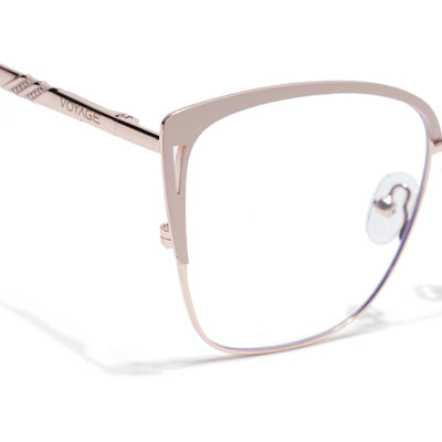 Voyage Golden & Cream Cateye Clip-On Eyeglasses for Women (6316FMG8617)