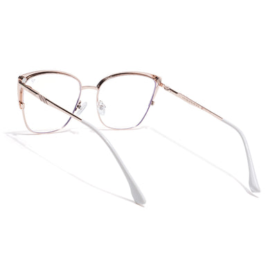 Voyage Golden & Cream Cateye Clip-On Eyeglasses for Women (6316FMG8617)