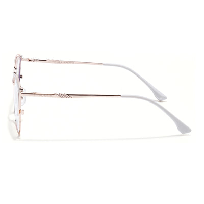 Voyage Golden & Cream Cateye Clip-On Eyeglasses for Women (6316FMG8617)