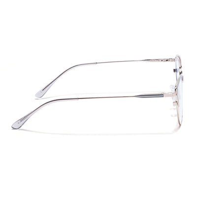 Voyage Silver & Grey Cateye Clip-On Eyeglasses for Women (6317FMG8569)