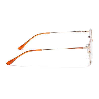 Voyage Golden & Orange Cateye Clip-On Eyeglasses for Women (6317FMG8571)