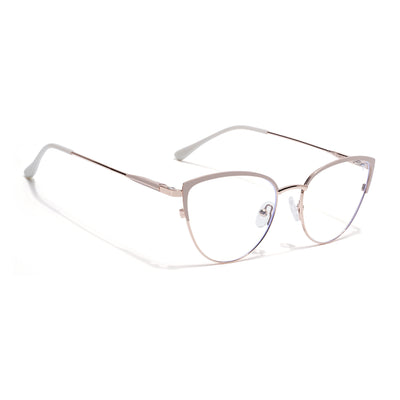 Voyage Golden & Cream Cateye Clip-On Eyeglasses for Women (6317FMG8573)