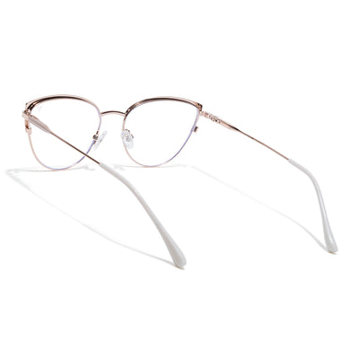 Voyage Golden & Cream Cateye Clip-On Eyeglasses for Women (6317FMG8573)