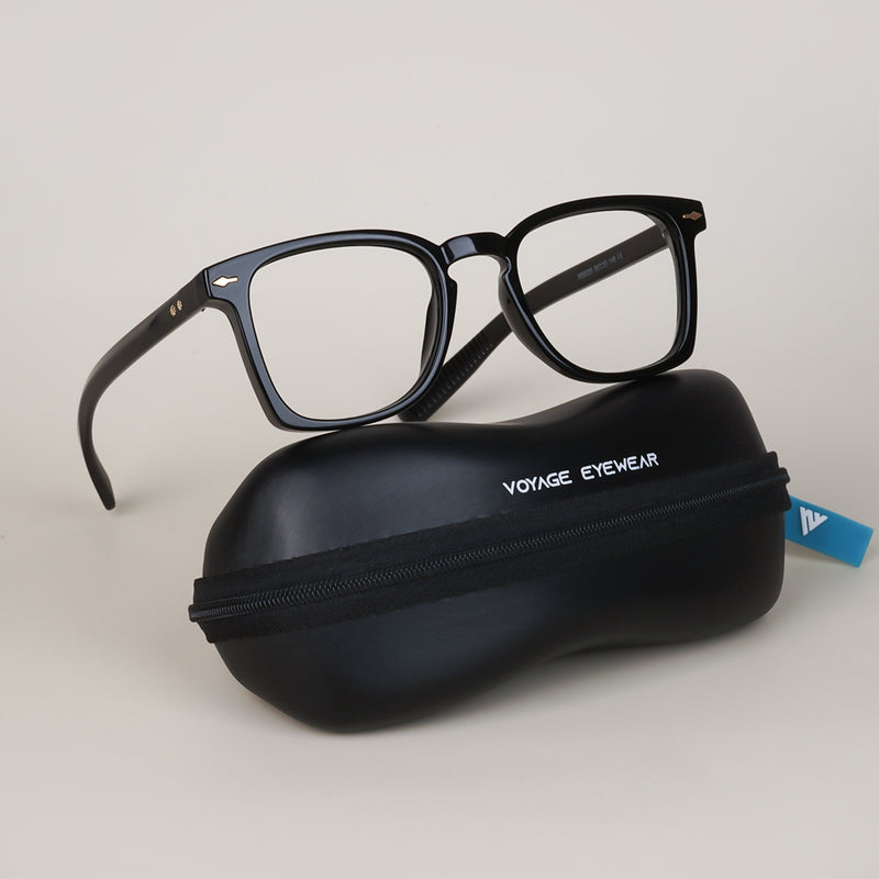 Voyage Black Wayfarer Eyeglasses for Men & Women (65026MG3828-C1)