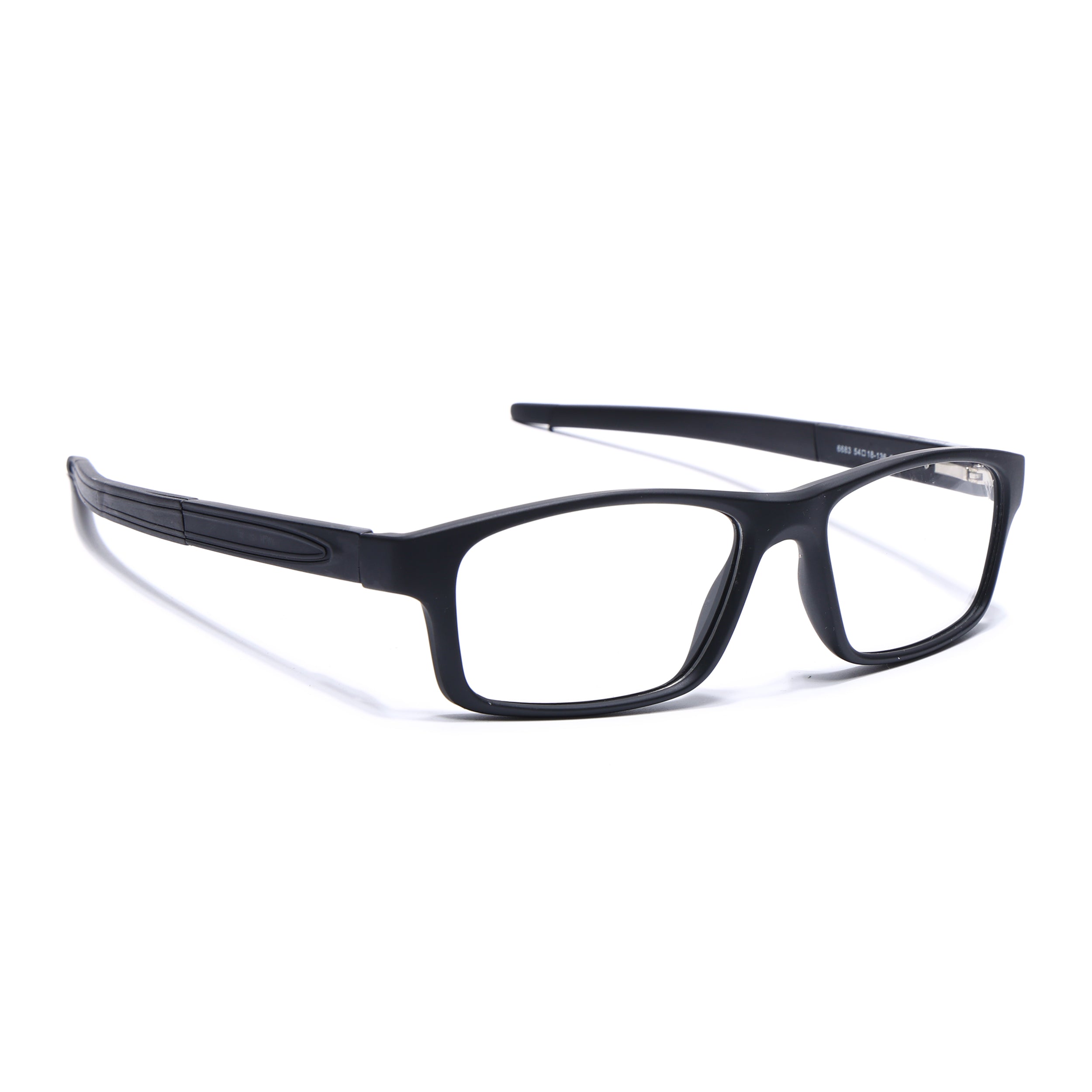 Voyage Active Black Rectangle Eyeglasses for Men & Women (6683MG5635-C1)