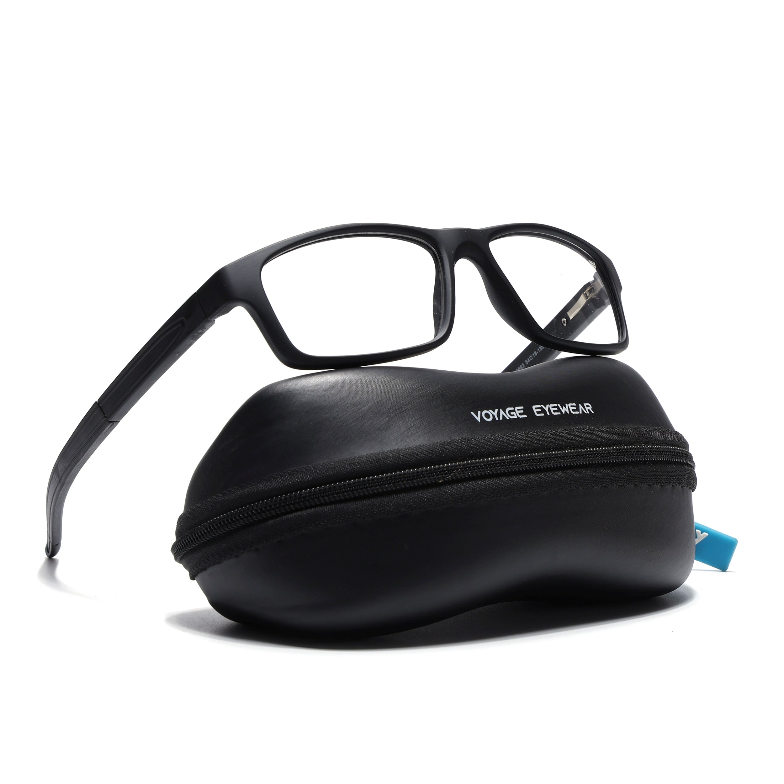 Voyage Active Black Rectangle Eyeglasses for Men & Women (6683MG5635-C1)