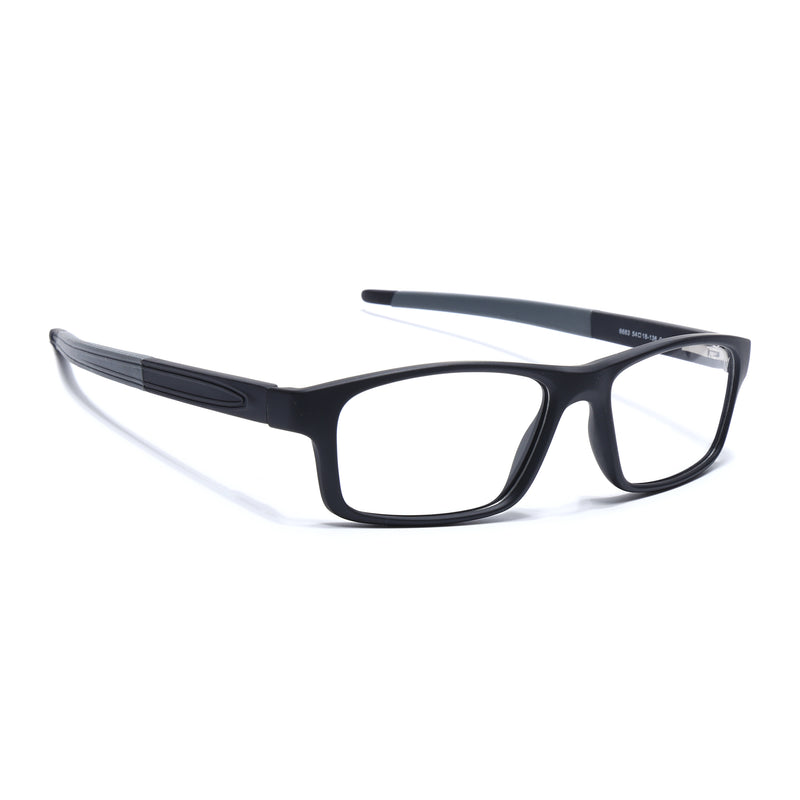 Voyage Active Black Rectangle Eyeglasses for Men & Women (6683MG5636-C2)
