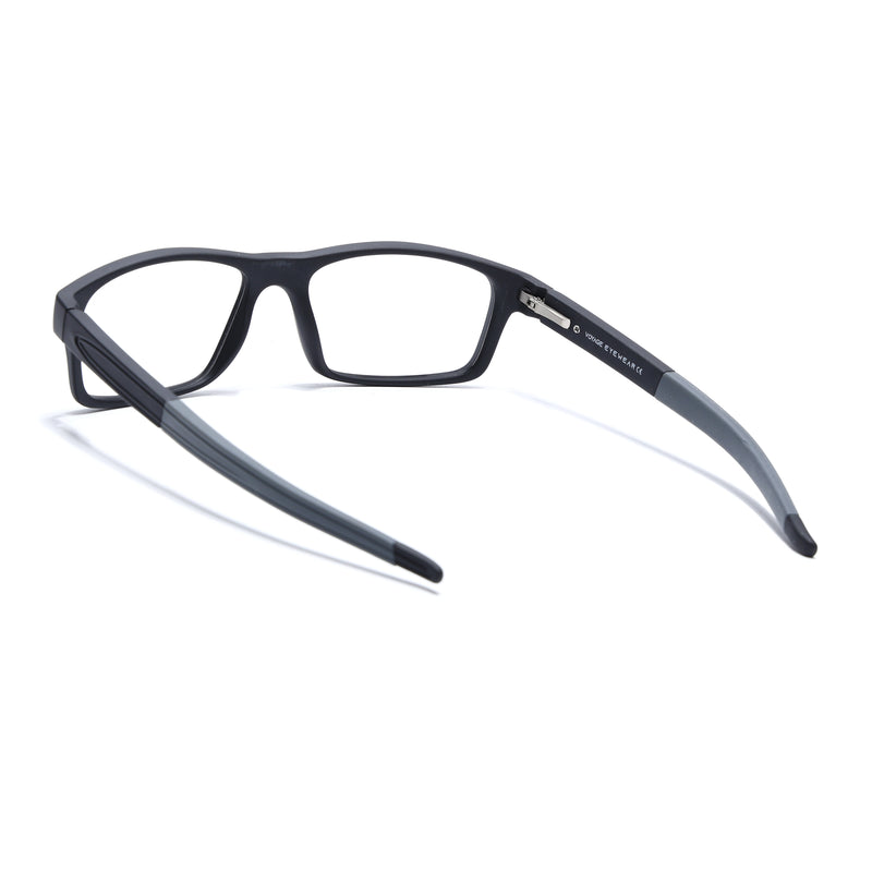 Voyage Active Black Rectangle Eyeglasses for Men & Women (6683MG5636-C2)