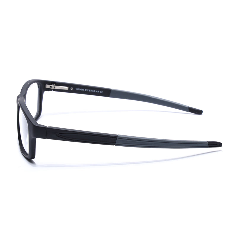 Voyage Active Black Rectangle Eyeglasses for Men & Women (6683MG5636-C2)