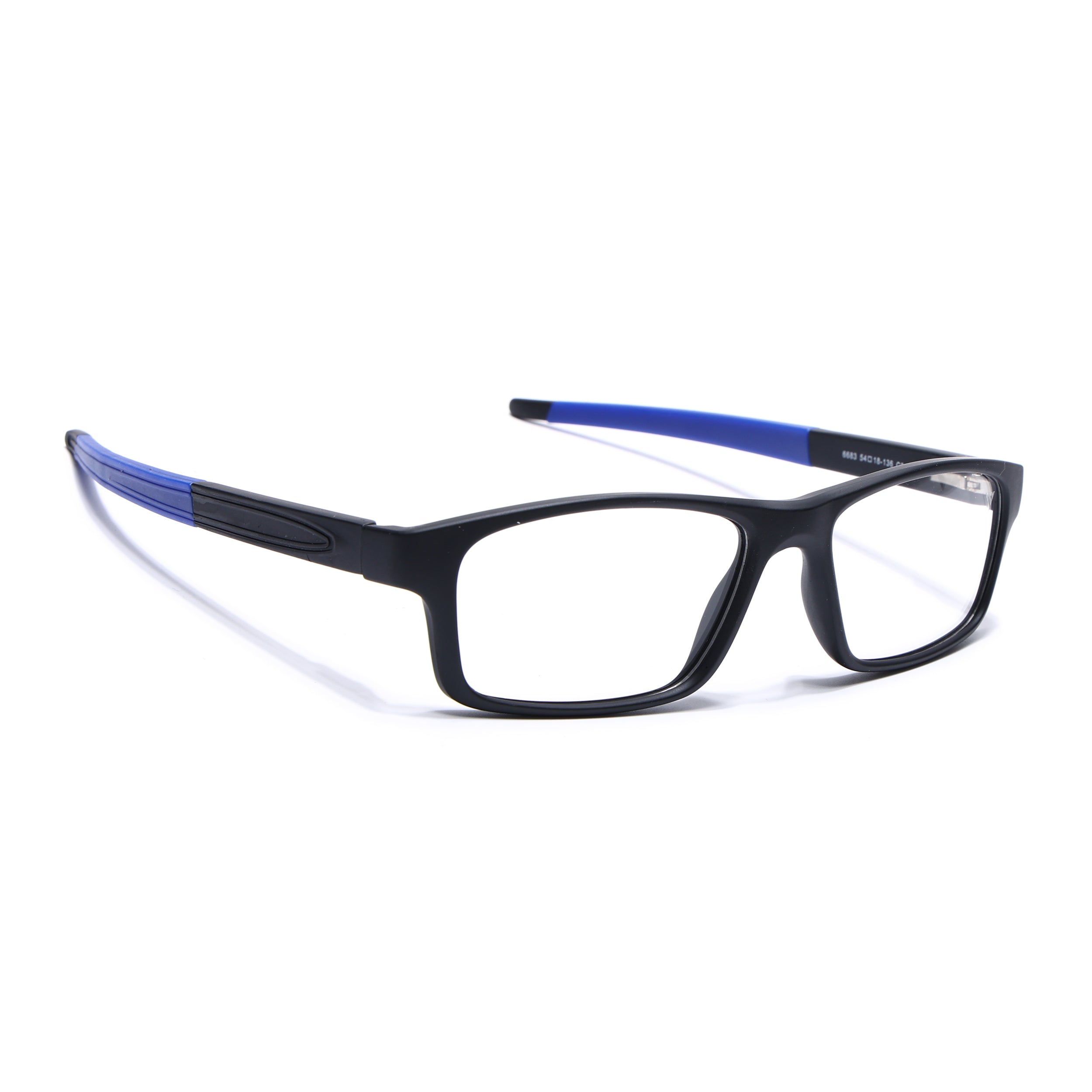 Voyage Active Black Rectangle Eyeglasses for Men & Women (6683MG5637-C3)