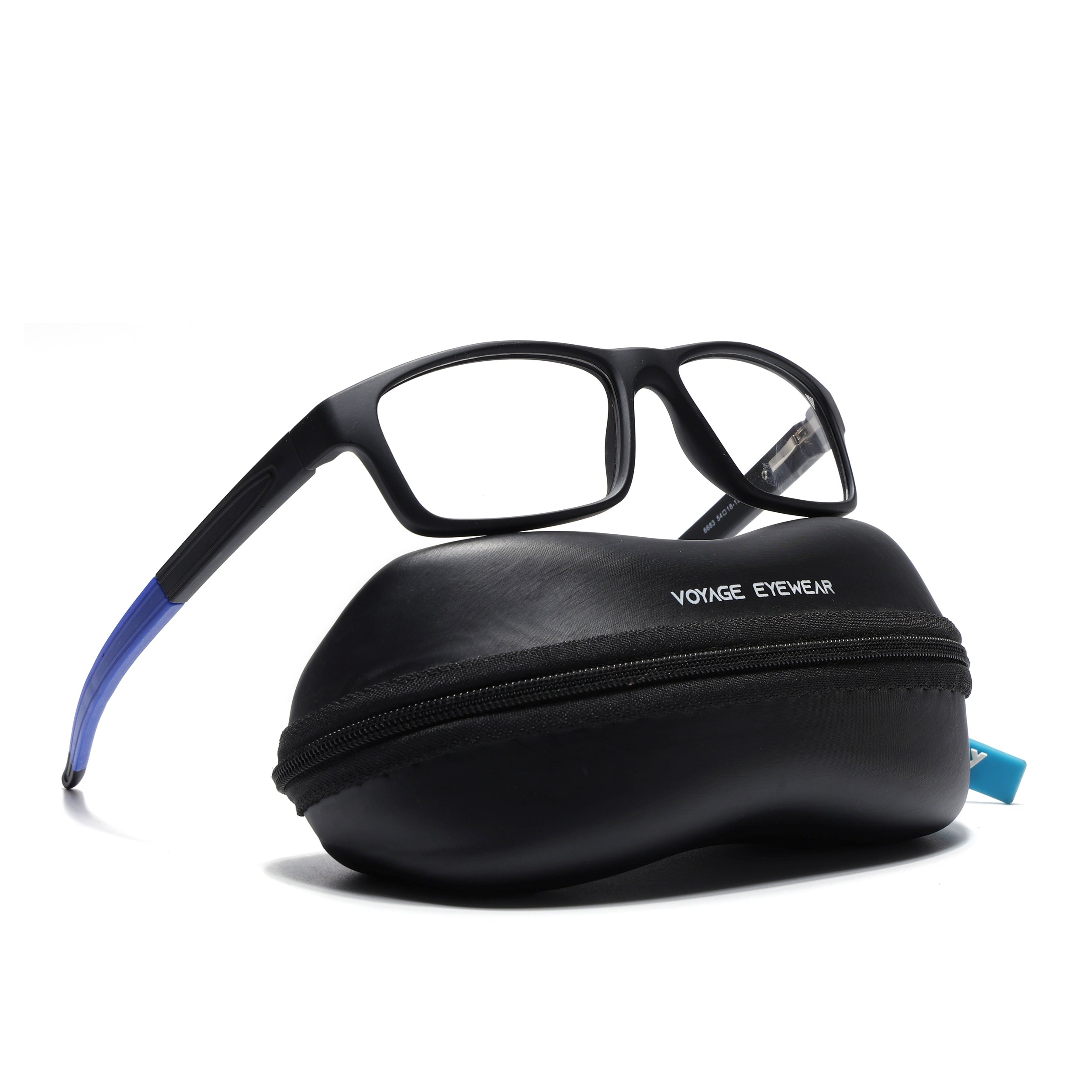 Voyage Active Black Rectangle Eyeglasses for Men & Women (6683MG5637-C3)