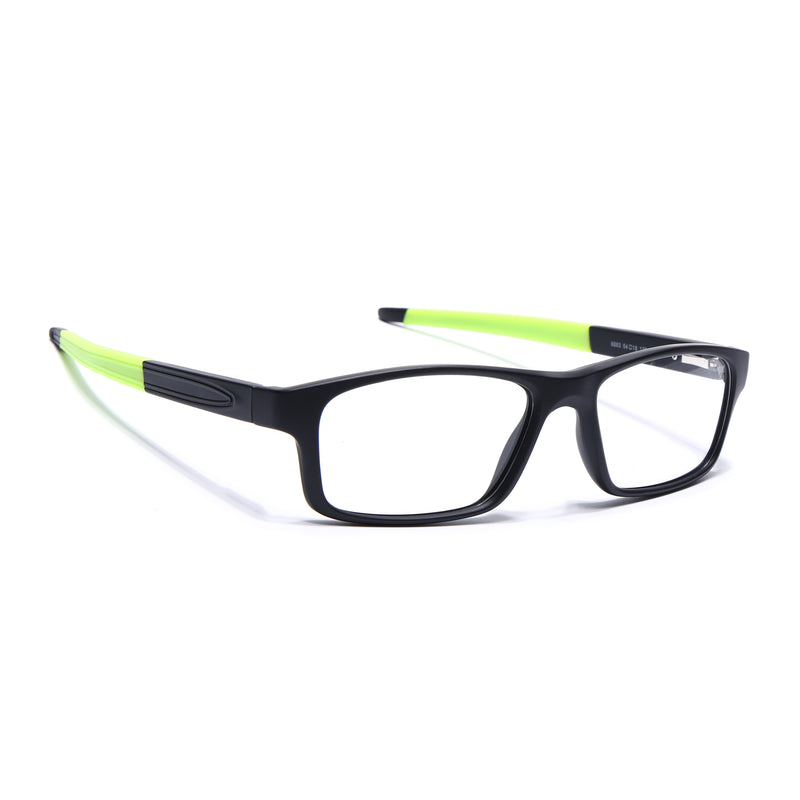 Voyage Active Black Rectangle Eyeglasses for Men & Women (6683MG5638-C4)