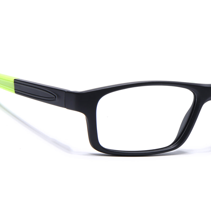 Voyage Active Black Rectangle Eyeglasses for Men & Women (6683MG5638-C4)