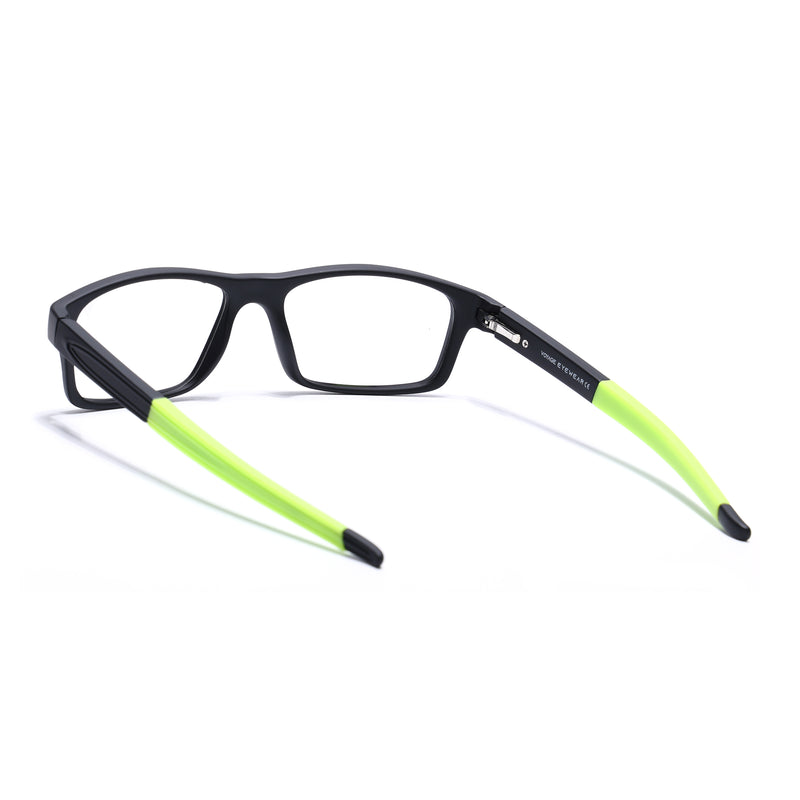 Voyage Active Black Rectangle Eyeglasses for Men & Women (6683MG5638-C4)