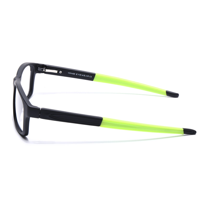 Voyage Active Black Rectangle Eyeglasses for Men & Women (6683MG5638-C4)