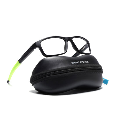 Voyage Active Black Rectangle Eyeglasses for Men & Women (6683MG5638-C4)