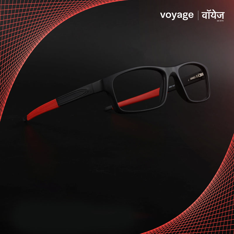 Voyage Active Black Rectangle Eyeglasses for Men & Women (6683MG5639-C5)