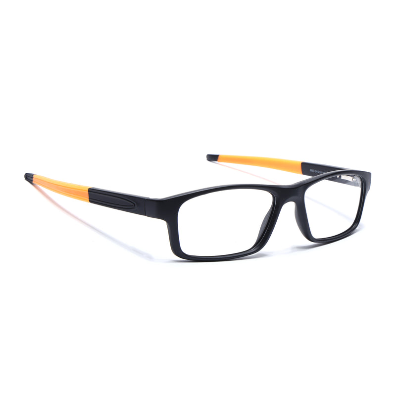 Voyage Active Black Rectangle Eyeglasses for Men & Women (6683MG5640-C6)