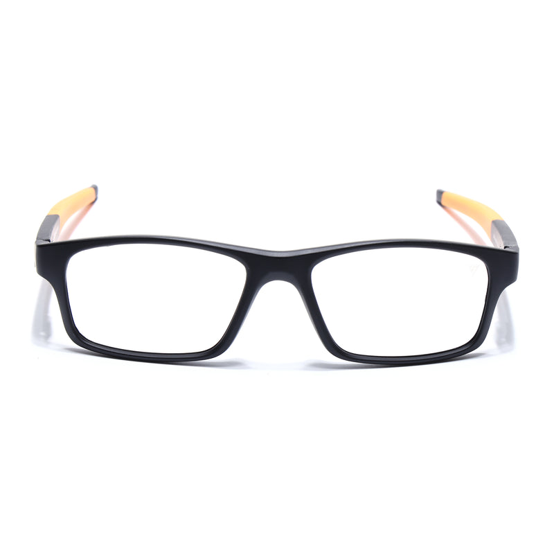 Voyage Active Black Rectangle Eyeglasses for Men & Women (6683MG5640-C6)