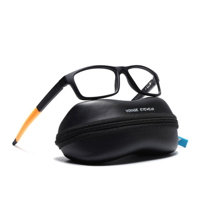 Voyage Active Black Rectangle Eyeglasses for Men & Women (6683MG5640-C6)