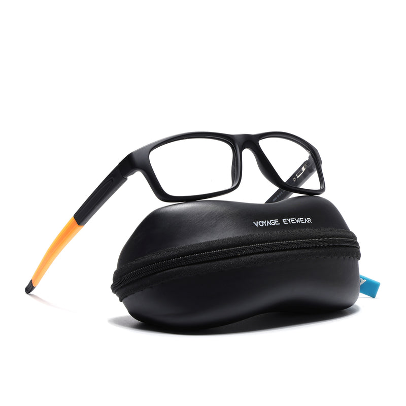 Voyage Active Black Rectangle Eyeglasses for Men & Women (6683MG5640-C6)