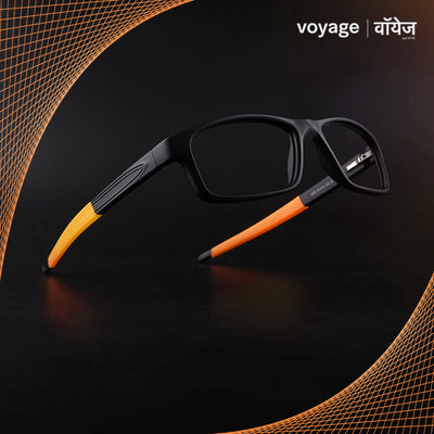 Voyage Active Black Rectangle Eyeglasses for Men & Women (6683MG5640-C6)