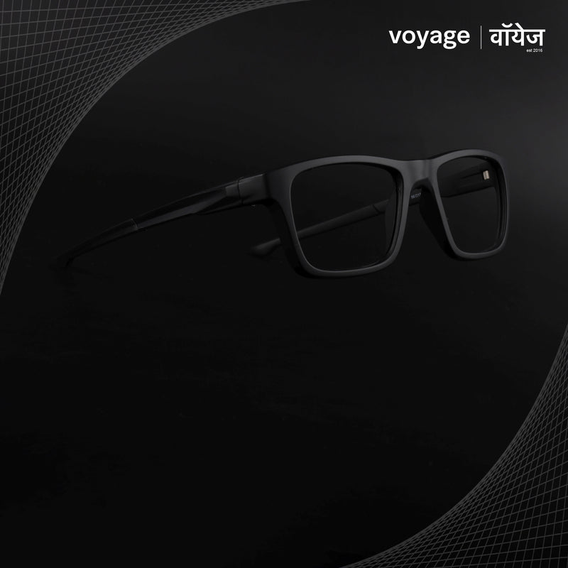 Voyage Active Black Square Eyeglasses for Men & Women (6684MG5641-C1)