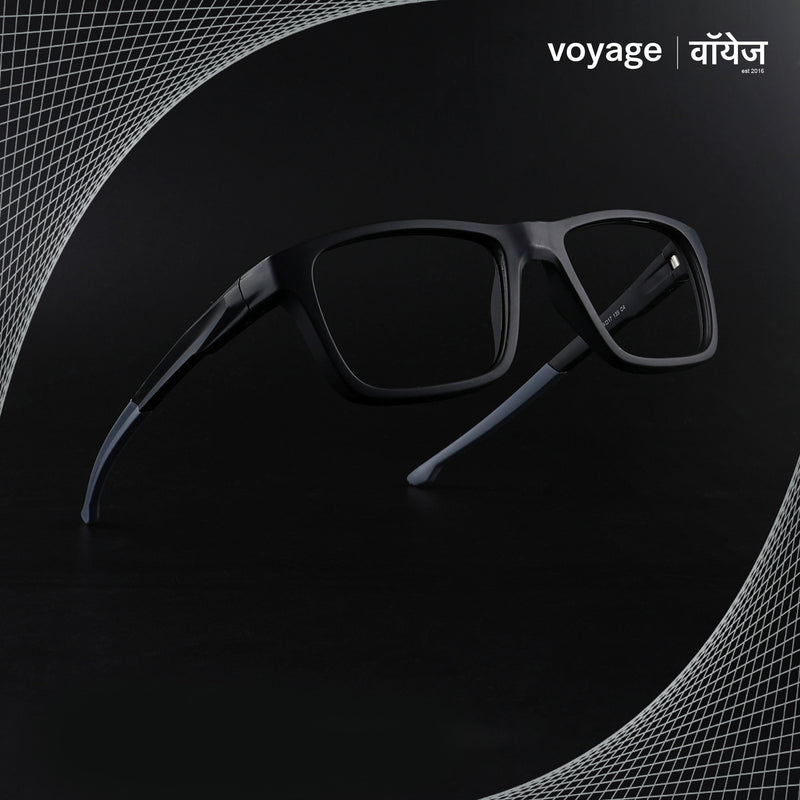 Voyage Active Black Square Eyeglasses for Men & Women (6684MG5642-C2)