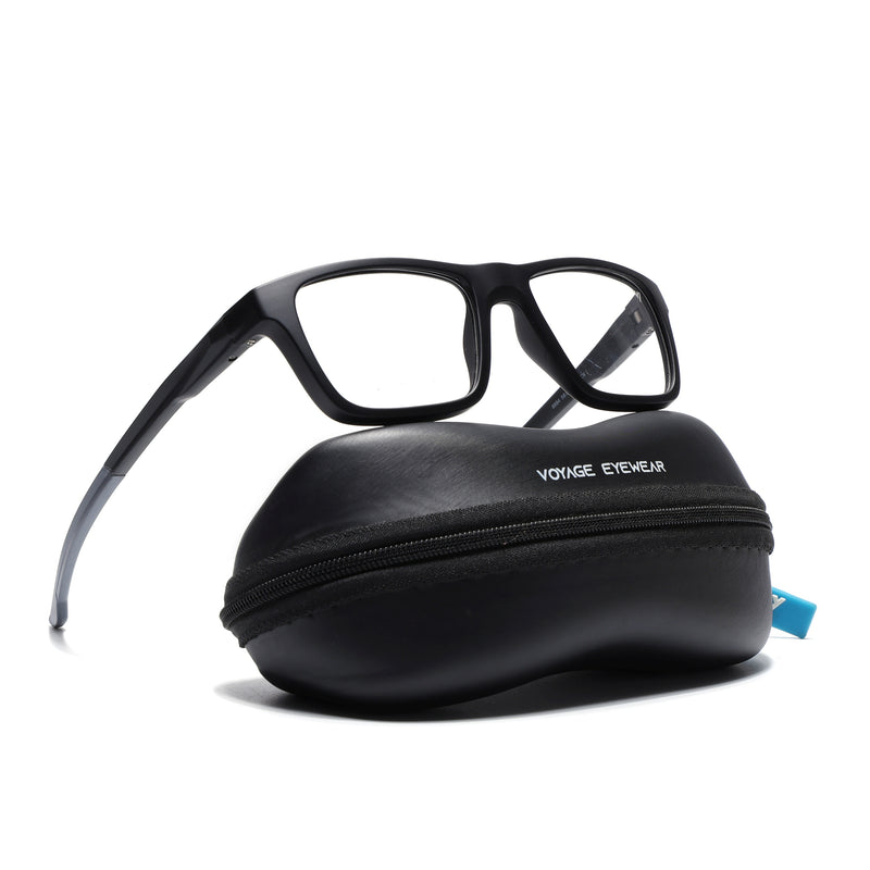 Voyage Active Black Square Eyeglasses for Men & Women (6684MG5642-C2)