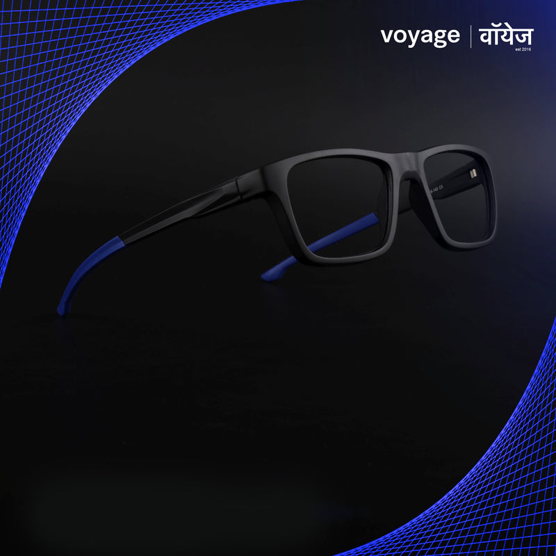 Voyage Active Black Square Eyeglasses for Men & Women (6684MG5643-C3)