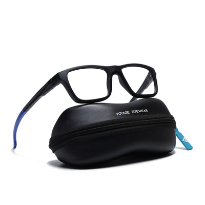 Voyage Active Black Square Eyeglasses for Men & Women (6684MG5643-C3)